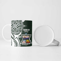 Personalised Tonga Takuilau College Ceramic Mug Est 1975 Tongan Ngatu Pattern - Polynesian Pride