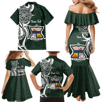Personalised Tonga Takuilau College Family Matching Mermaid Dress and Hawaiian Shirt Est 1975 Tongan Ngatu Pattern - Polynesian Pride