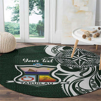 Personalised Tonga Takuilau College Round Carpet Est 1975 Tongan Ngatu Pattern - Polynesian Pride