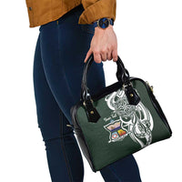 Personalised Tonga Takuilau College Shoulder Handbag Est 1975 Tongan Ngatu Pattern - Polynesian Pride
