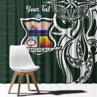 Personalised Tonga Takuilau College Window Curtain Est 1975 Tongan Ngatu Pattern - Polynesian Pride