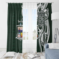 Personalised Tonga Takuilau College Window Curtain Est 1975 Tongan Ngatu Pattern - Polynesian Pride