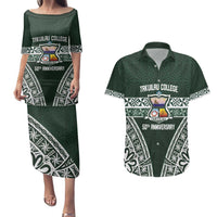 Personalised Tonga Takuilau College Couples Matching Puletasi and Hawaiian Shirt 50th Anniversary Ngatu Kupesi - Polynesian Pride