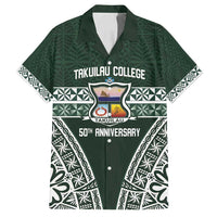 Personalised Tonga Takuilau College Family Matching Long Sleeve Bodycon Dress and Hawaiian Shirt 50th Anniversary Ngatu Kupesi - Polynesian Pride