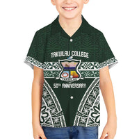 Personalised Tonga Takuilau College Family Matching Short Sleeve Bodycon Dress and Hawaiian Shirt 50th Anniversary Ngatu Kupesi - Polynesian Pride