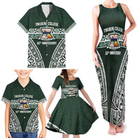 Personalised Tonga Takuilau College Family Matching Tank Maxi Dress and Hawaiian Shirt 50th Anniversary Ngatu Kupesi - Polynesian Pride