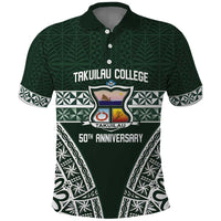 Personalised Tonga Takuilau College Polo Shirt 50th Anniversary Ngatu Kupesi - Polynesian Pride