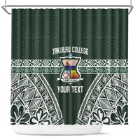 Personalised Tonga Takuilau College Shower Curtain 50th Anniversary Ngatu Kupesi - Polynesian Pride