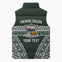 Personalised Tonga Takuilau College Sleeveless Puffer Jacket 50th Anniversary Ngatu Kupesi - Polynesian Pride