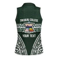 Personalised Tonga Takuilau College Women Sleeveless Polo Shirt 50th Anniversary Ngatu Kupesi - Polynesian Pride