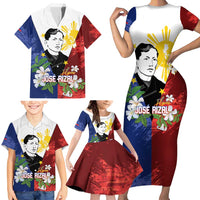 Philippines Rizal Day Family Matching Short Sleeve Bodycon Dress and Hawaiian Shirt Filipino Sampaguita Grunge Style - Polynesian Pride