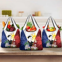 Philippines Rizal Day Grocery Bag Filipino Sampaguita Grunge Style - Polynesian Pride