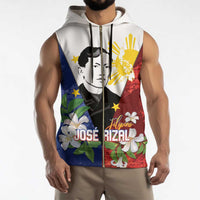 Philippines Rizal Day Sleeveless Zip Hoodie Filipino Sampaguita Grunge Style - Polynesian Pride