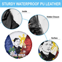 Philippines Rizal Day Spare Tire Cover Filipino Sampaguita Grunge Style - Polynesian Pride