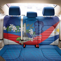 Philippines Rizal Day Back Car Seat Cover Filipino Motto Stella Polynesian Pattern - Polynesian Pride