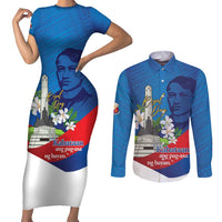 Philippines Rizal Day Couples Matching Short Sleeve Bodycon Dress and Long Sleeve Button Shirt Filipino Motto Stella Polynesian Pattern - Polynesian Pride