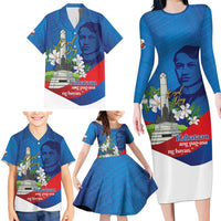 Philippines Rizal Day Family Matching Long Sleeve Bodycon Dress and Hawaiian Shirt Filipino Motto Stella Polynesian Pattern - Polynesian Pride
