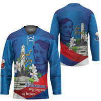 Philippines Rizal Day Hockey Jersey Filipino Motto Stella Polynesian Pattern - Polynesian Pride