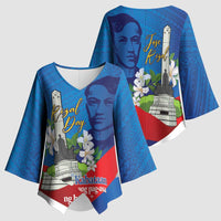 Philippines Rizal Day Kimono Sleeve Blouse Filipino Motto Stella Polynesian Pattern - Polynesian Pride