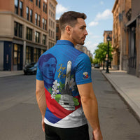 Philippines Rizal Day Zipper Polo Shirt Filipino Motto Stella Polynesian Pattern - Polynesian Pride