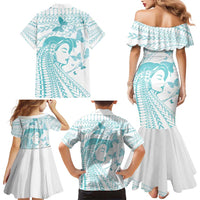 Polynesia Cervical Cancer Awareness Month Family Matching Mermaid Dress and Hawaiian Shirt Polynesian Women Faith Hope Love!