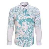 Polynesia Cervical Cancer Awareness Month Family Matching Mermaid Dress and Hawaiian Shirt Polynesian Women Faith Hope Love!