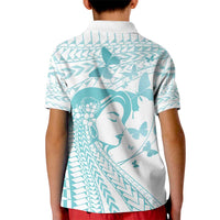 Polynesia Cervical Cancer Awareness Month Kid Polo Shirt Polynesian Women Faith Hope Love!