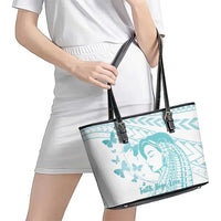 Polynesia Cervical Cancer Awareness Month Leather Tote Bag Polynesian Women Faith Hope Love!