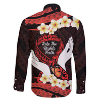 Polynesia AIDS Awareness Month Family Matching Long Sleeve Bodycon Dress and Hawaiian Shirt Take The Rights Path Polynesian Pattern