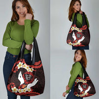 Polynesia AIDS Awareness Month Grocery Bag Take The Rights Path Polynesian Pattern