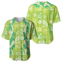 Aloha Hawaii Tuberose Lei Baseball Jersey Tropical Vibes Green Color LT14 - Polynesian Pride