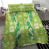 Aloha Hawaii Tuberose Lei Bedding Set Tropical Vibes Green Color - Polynesian Pride