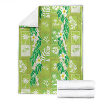 Aloha Hawaii Tuberose Lei Blanket Tropical Vibes Green Color - Polynesian Pride