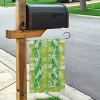 Aloha Hawaii Tuberose Lei Garden Flag Tropical Vibes Green Color - Polynesian Pride