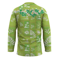 Aloha Hawaii Tuberose Lei Hockey Jersey Tropical Vibes Green Color - Polynesian Pride
