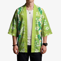 Aloha Hawaii Tuberose Lei Kimono Tropical Vibes Green Color - Polynesian Pride