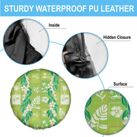 Aloha Hawaii Tuberose Lei Spare Tire Cover Tropical Vibes Green Color - Polynesian Pride