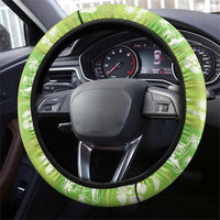 Aloha Hawaii Tuberose Lei Steering Wheel Cover Tropical Vibes Green Color - Polynesian Pride