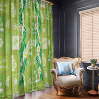 Aloha Hawaii Tuberose Lei Window Curtain Tropical Vibes Green Color - Polynesian Pride