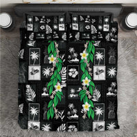 Aloha Hawaii Tuberose Lei Bedding Set Tropical Vibes Black Color - Polynesian Pride