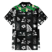 Aloha Hawaii Tuberose Lei Family Matching Summer Maxi Dress and Hawaiian Shirt Tropical Vibes Black Color - Polynesian Pride