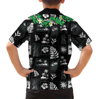 Aloha Hawaii Tuberose Lei Kid Hawaiian Shirt Tropical Vibes Black Color LT14 - Polynesian Pride