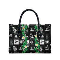 Aloha Hawaii Tuberose Lei Leather Bag Tropical Vibes Black Color - Polynesian Pride