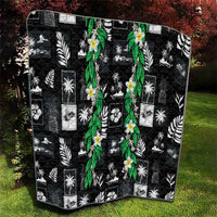 Aloha Hawaii Tuberose Lei Quilt Tropical Vibes Black Color - Polynesian Pride