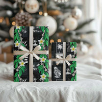 Aloha Hawaii Tuberose Lei Wrapping Paper Tropical Vibes Black Color - Polynesian Pride