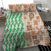 Aloha Hawaii Palaka Tuberose Lei Bedding Set Hawaiian Quilt Seamless Style - Polynesian Pride