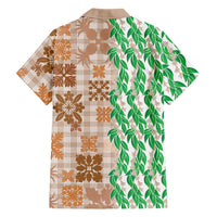 Aloha Hawaii Palaka Tuberose Lei Family Matching Tank Maxi Dress and Hawaiian Shirt Hawaiian Quilt Seamless Style - Polynesian Pride