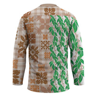 Aloha Hawaii Palaka Tuberose Lei Hockey Jersey Hawaiian Quilt Seamless Style - Polynesian Pride