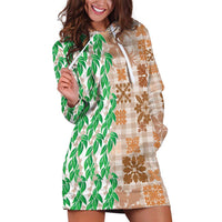 Aloha Hawaii Palaka Tuberose Lei Hoodie Dress Hawaiian Quilt Seamless Style - Polynesian Pride