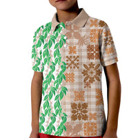 Aloha Hawaii Palaka Tuberose Lei Kid Polo Shirt Hawaiian Quilt Seamless Style - Polynesian Pride